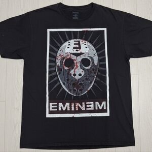 [[Hanes]] Black Graphic Eminem Tee with Hockey Mask Design